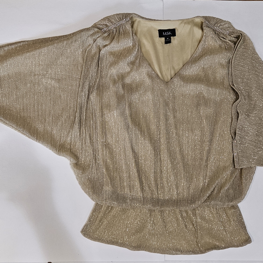 MSK Metallic Gold Blouse for Women